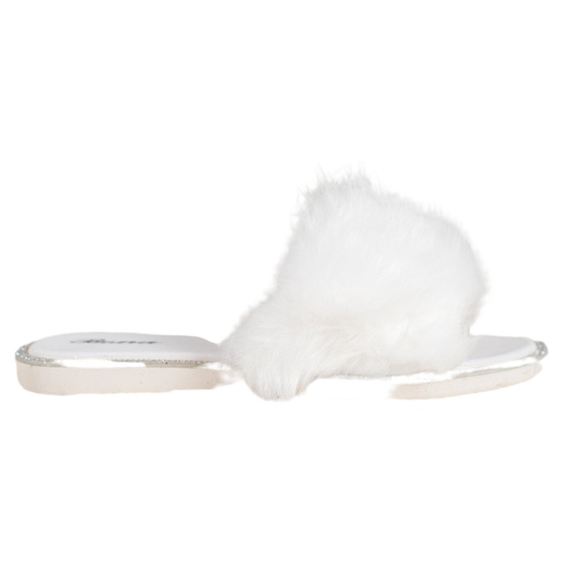 Bona Elegantne papuče s krznom bijela