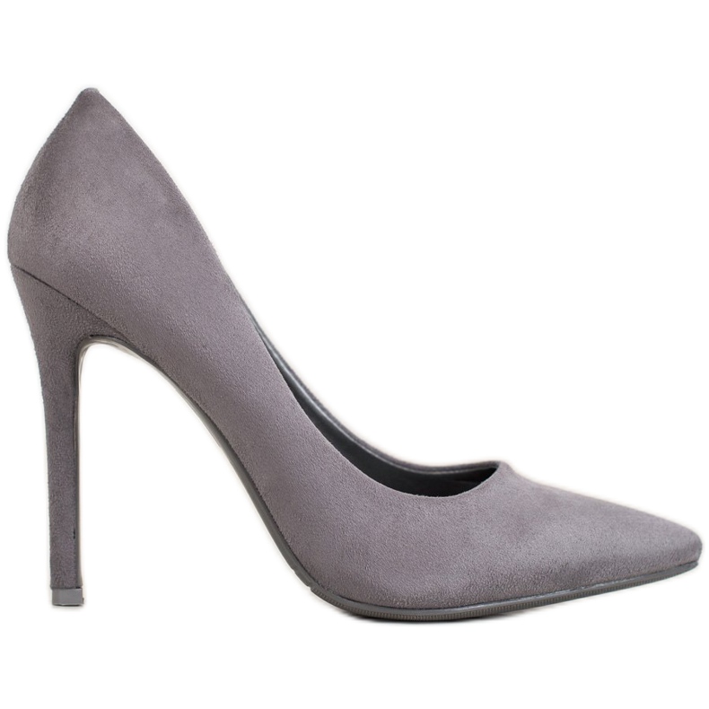 Small Swan Suede pumpe na petu siva