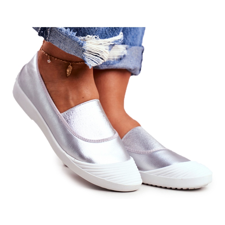 LU BOO Tenisice Slip-on Slip-on tenisice Silver Justy siva