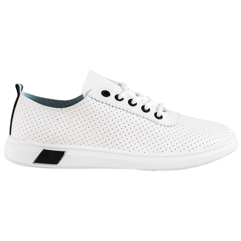 SHELOVET Ažurne tenisice s eko kožom bijela