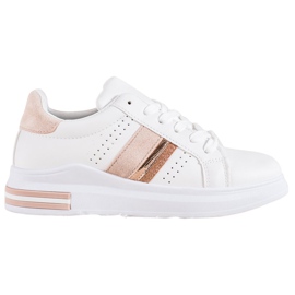 SHELOVET Tenisice s umetcima od antilopa bijela