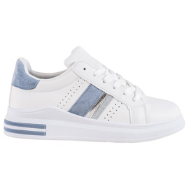 SHELOVET Tenisice s umetcima od antilopa bijela