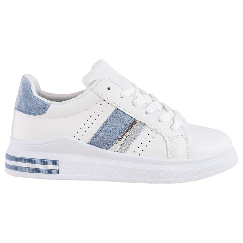 SHELOVET Tenisice s umetcima od antilopa bijela