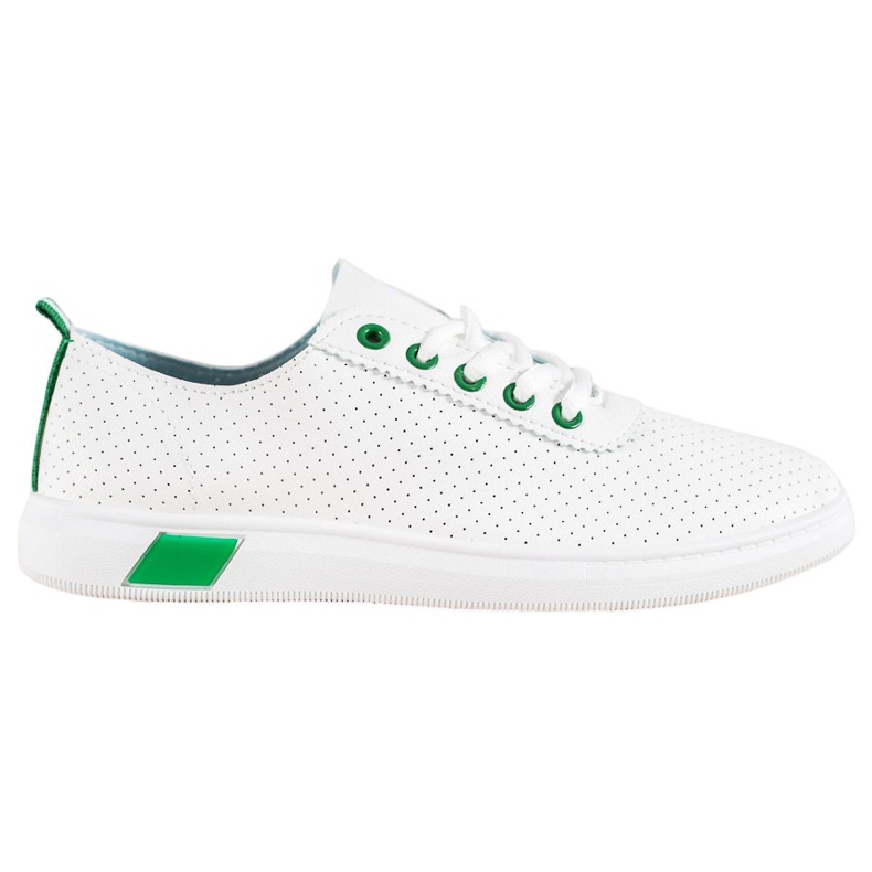 SHELOVET Ažurne tenisice s eko kožom bijela