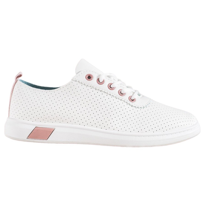 SHELOVET Ažurne tenisice s eko kožom bijela