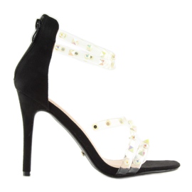 Sandale sa silikonskim naramenicama crne NF-25P Crne crna