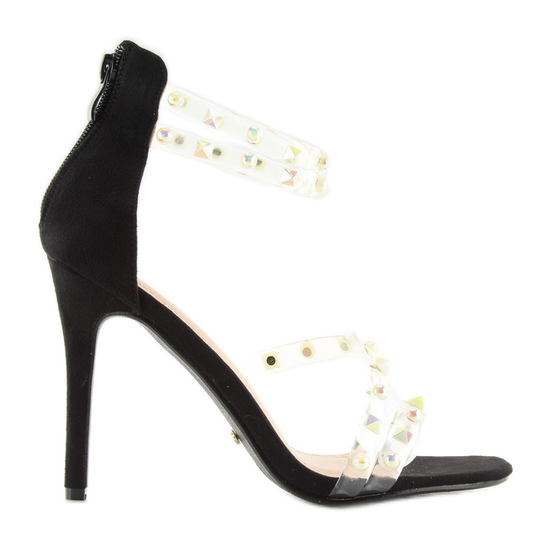 Sandale sa silikonskim naramenicama crne NF-25P Crne crno