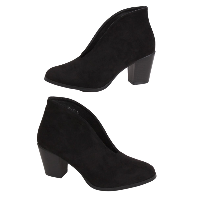 Crne čizme s crnim prorezom NS128P Crna crno