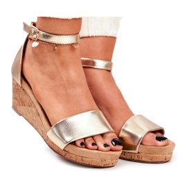 PS1 Ženske sandale na klin zlatne MarryMe zlatni