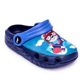 Dječje papuče Foam Crocs Navy Blue Teddy Bear Pilot SuperFly tamnoplava plava