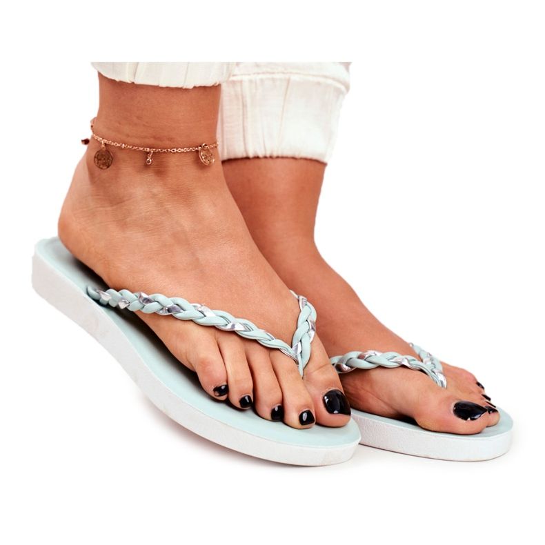 PS1 Ženske papuče Japanke Pleteni remen Green Peggie zelena