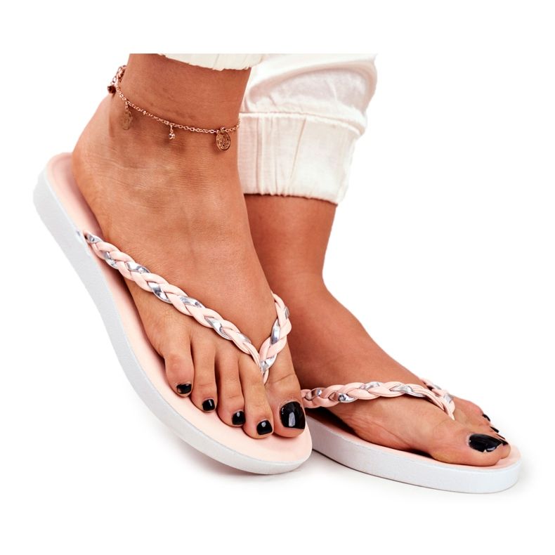 PS1 Ženske papuče Japanke Pleteni remen Pink Peggie ružičasta