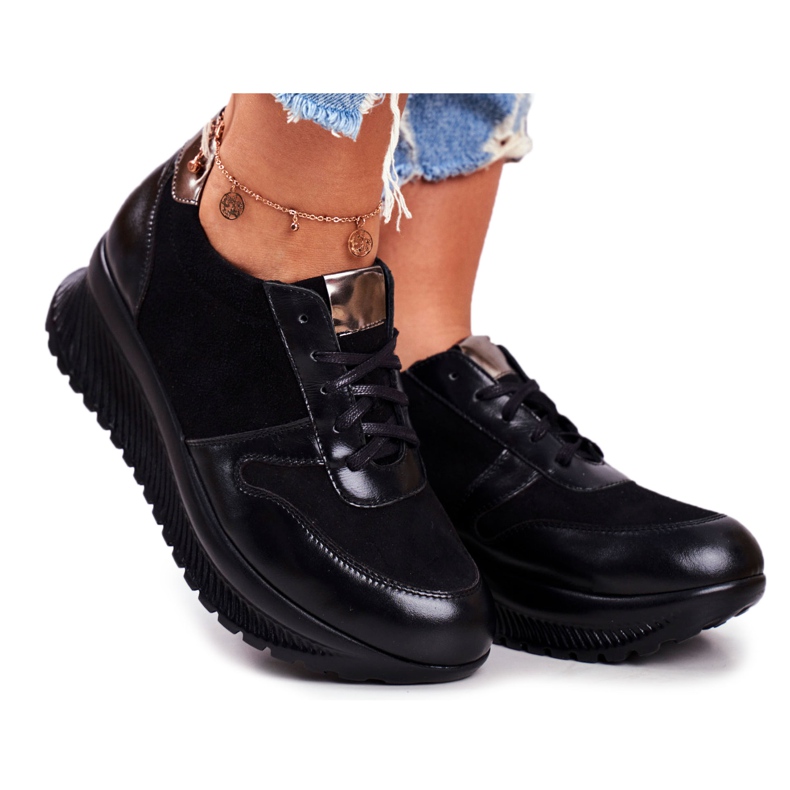 ESKA Ženske sportske cipele Koža Crna Gianna crno