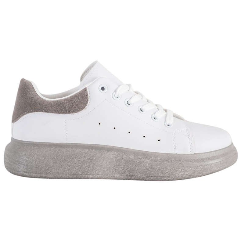 SHELOVET Tenisice na sivoj platformi bijela siva