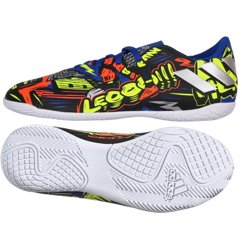 Unutarnje cipele adidas Nemeziz Messi 19,4 U Jr EH0601 tamnoplava, raznobojna raznobojna