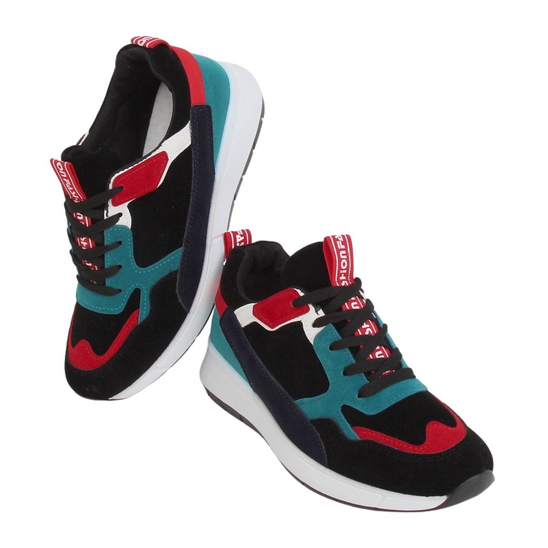 C9212 Negro sportske cipele od antilopa raznobojna