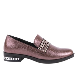 Ženske kestenjaste niske cipele C18-6251 crvena višebojan