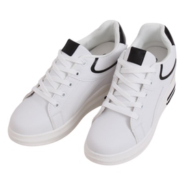 Bijele tenisice BY-0370 BIJELE / CRNE na skrivenom klinu bijela crna