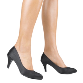 Crne pumpe na iglu s kubičnim cirkonijem MJ1440 crno