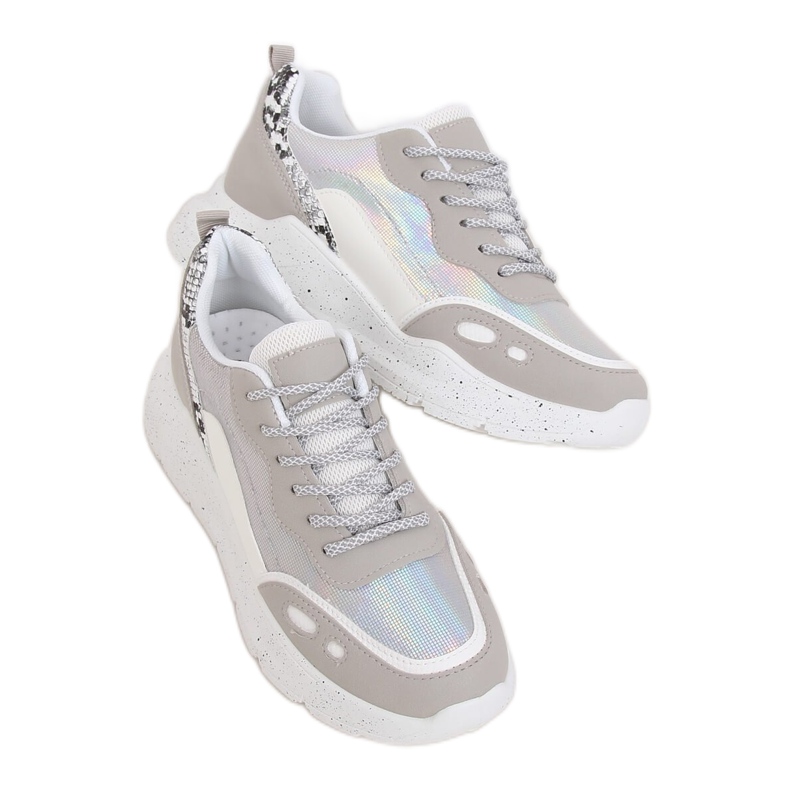 Bijele i sive sportske cipele LL1771 srebrne boje bijela siva