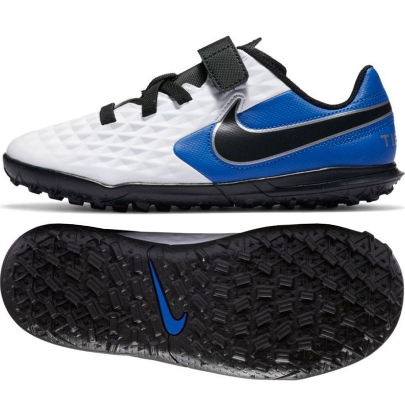 Nike Tiempo Legend 8 Club Tf Jr CZ4216-104 nogometne cipele bijela, plava bijela