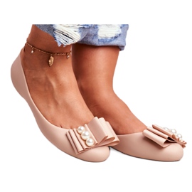 LU BOO Gumene balerinke Meliski mašne Bež Joleen