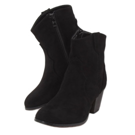 Crne kaubojske čizme s visokim potpeticama 100-985B0-2 Crne crna