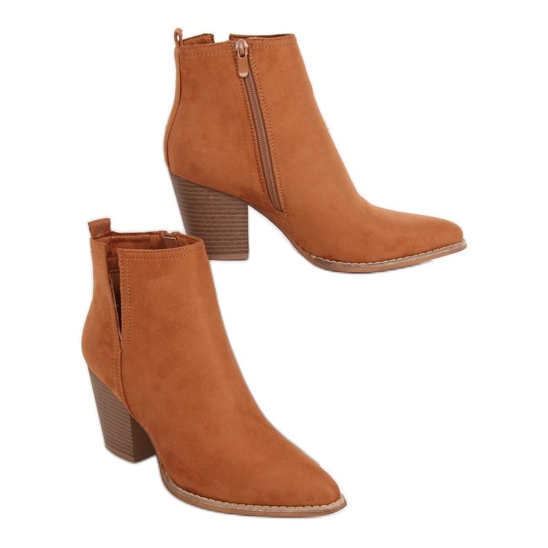 Čizme s visokim potpeticama badema deva M397 Camel smeđa