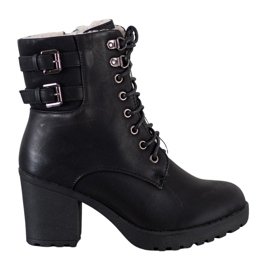 J. Star Vezane čizme na platformi crna