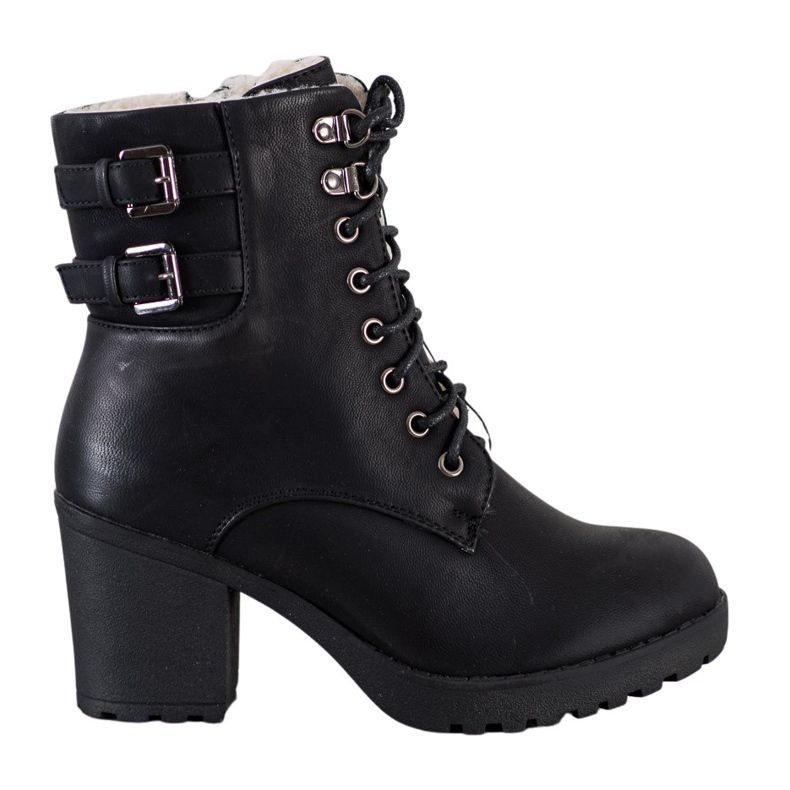 J. Star Vezane čizme na platformi crno