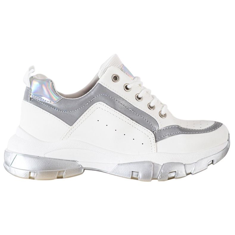 SHELOVET Tenisice od eko kože bijela siva