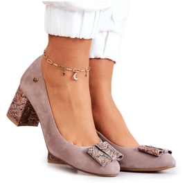 Ženske pumpe Maciejka Suede Bež 3356A-10 / 00-1