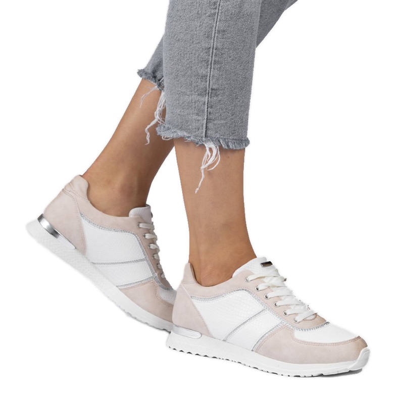 Ružičaste sportske cipele od eko-antilopa 6162-Y ružičasta