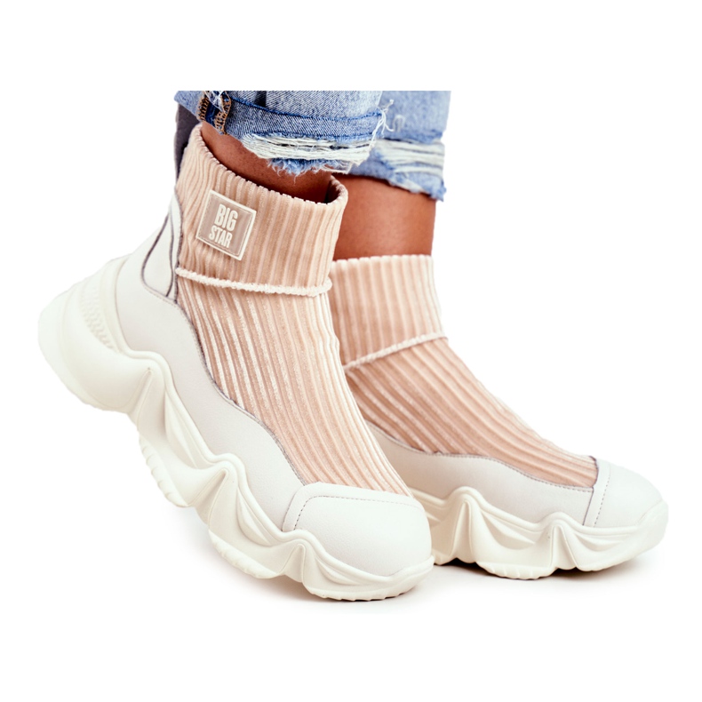 Ženske visoke sportske cipele Big Star White GG274608 bijela