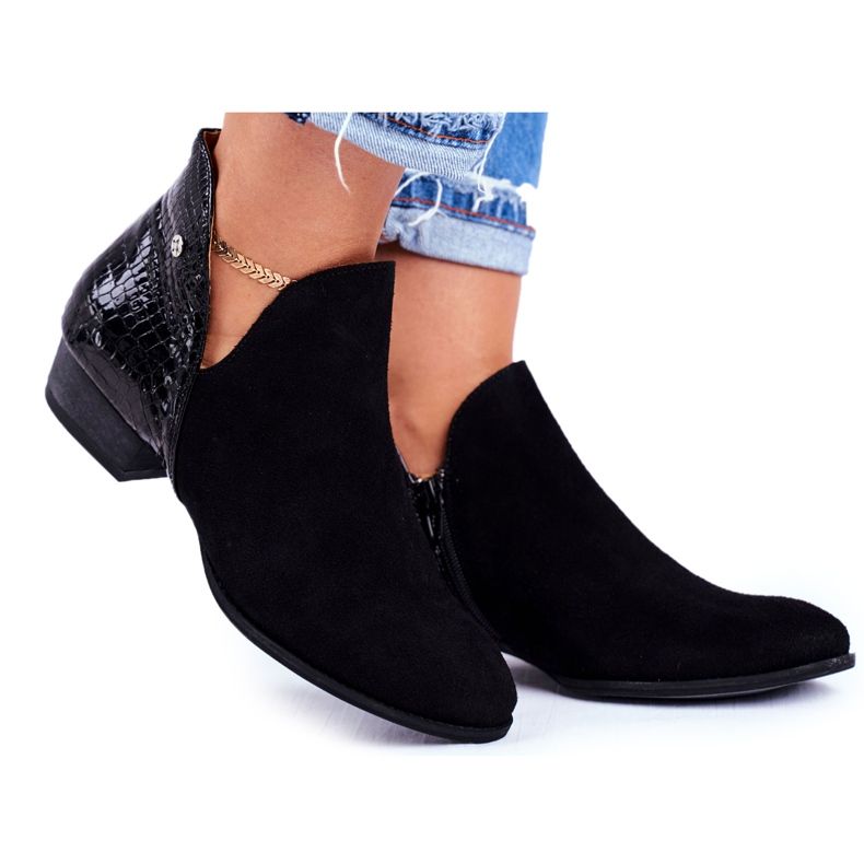 Ženske čizme Maciejka Kožna Crna Zmija 04091-72 crno