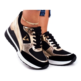 Vinceza Ženske sportske cipele Tenisice crne i zlatne 21-10574 crna žuta boja