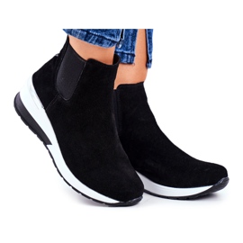 Vinceza Ženske sportske cipele tenisice crna koža 21-7781