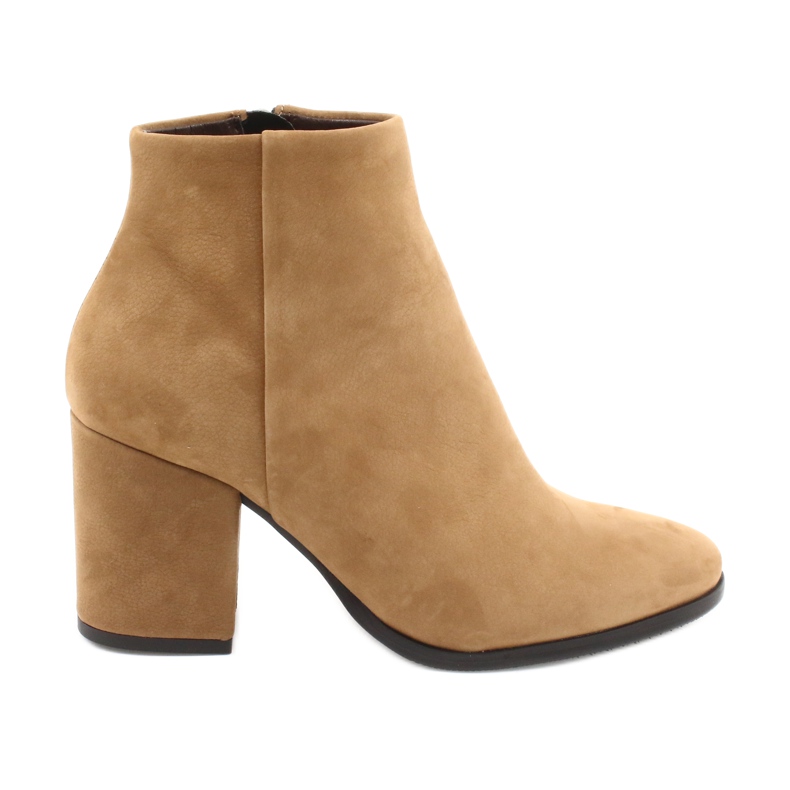 Kaniowski Ženske kožne čizme K-0307 toffee/bež