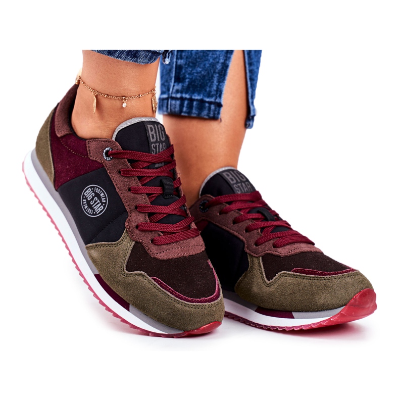 Sportovi za mlade Big Star Grey i Claret GG274459 crvena siva