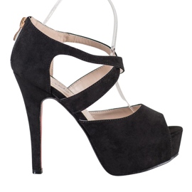 Queentina Pumpe s otvorenim prstima na platformi crna