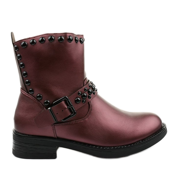 Ženske kestenjaste čizme s jutarnjim litasom crvena