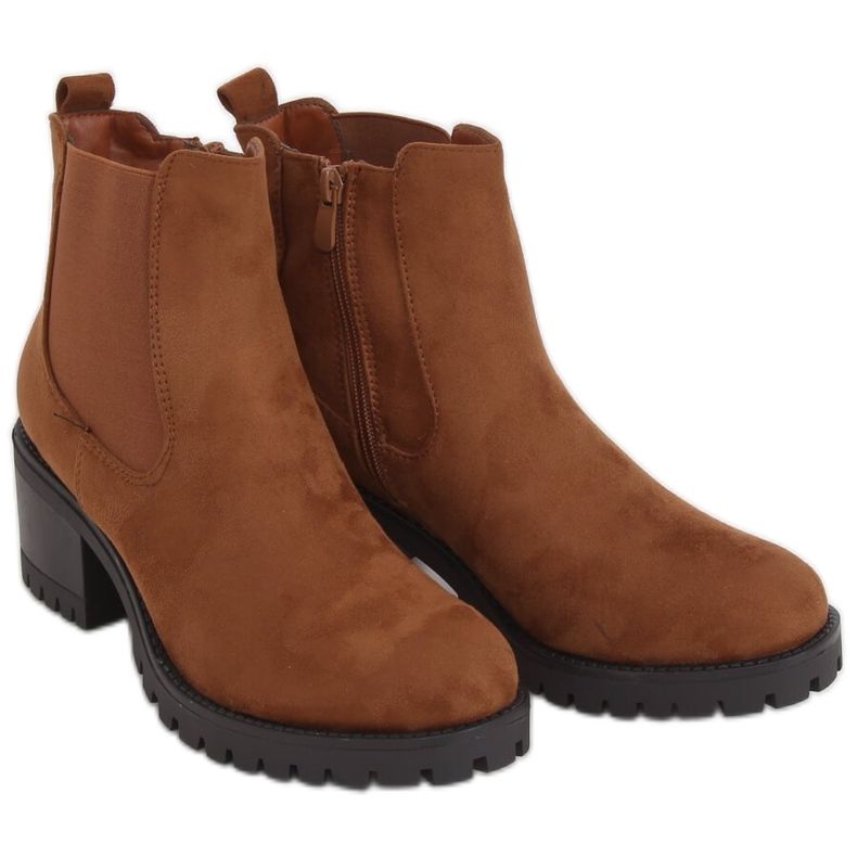 Chelsea čizme devica visoke potpetice 4935 Camel smeđa