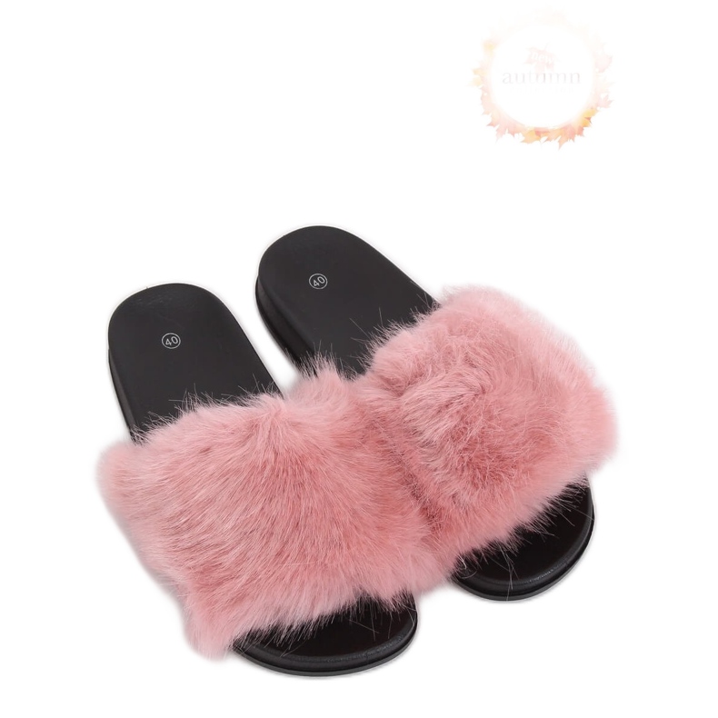 Ružičaste papuče s krznom CK107P Pink ružičasta