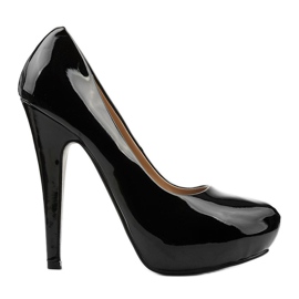 Crne visoke lakirane štikle iz Assale crna