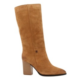 Suede kaubojske čizme Big Star GG274345 Camel smeđ žuti