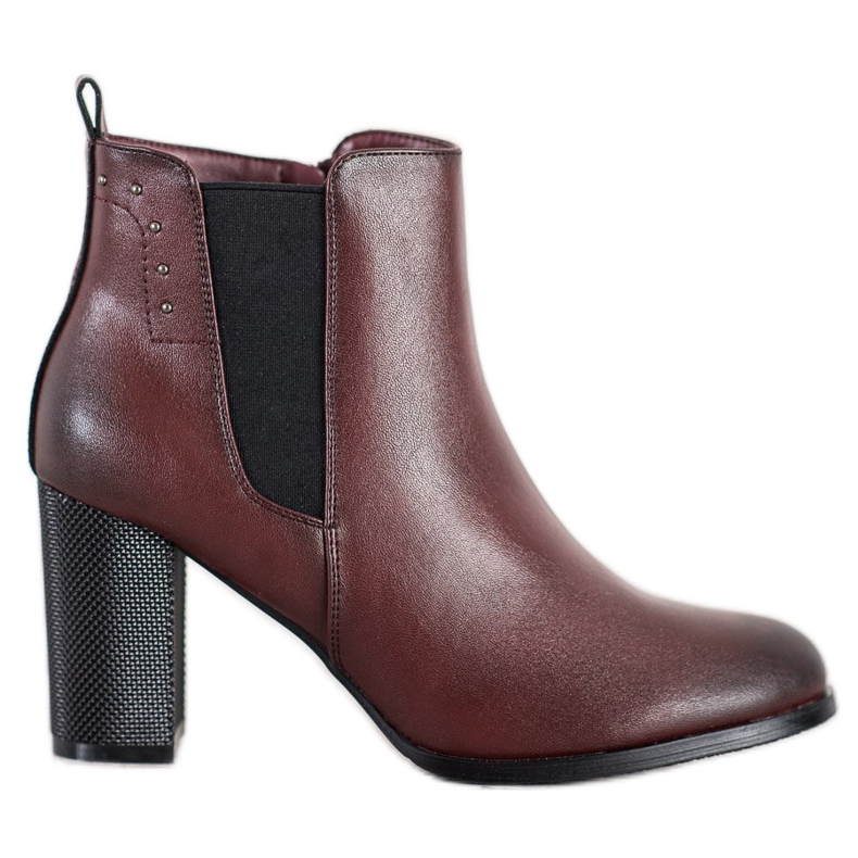 SHELOVET Čizme s ukrasnom petom smeđa