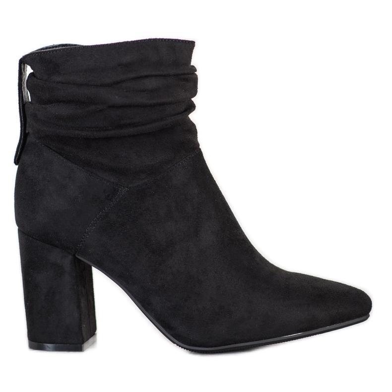 SHELOVET Čizme s visokom potpeticom od antilopa crno