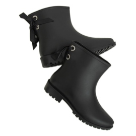 Crne DC12 Crne ženske galoše s mašnom crno