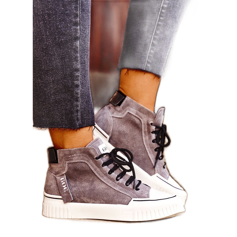 Ženske sportske kožne cipele GOE Grey GG2N3079 smeđa