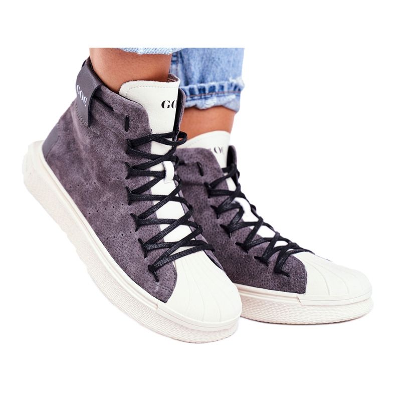 Ženske sportske kožne cipele GOE Grey GG2N3049 siva